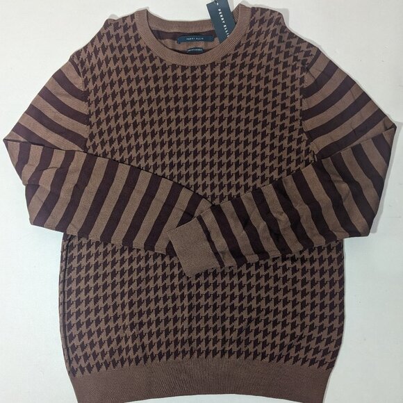 NEW-Big & Tall Mens Perry Ellis Pullover Crewneck Sweater Cotton Modal Chocolate - Picture 1 of 8